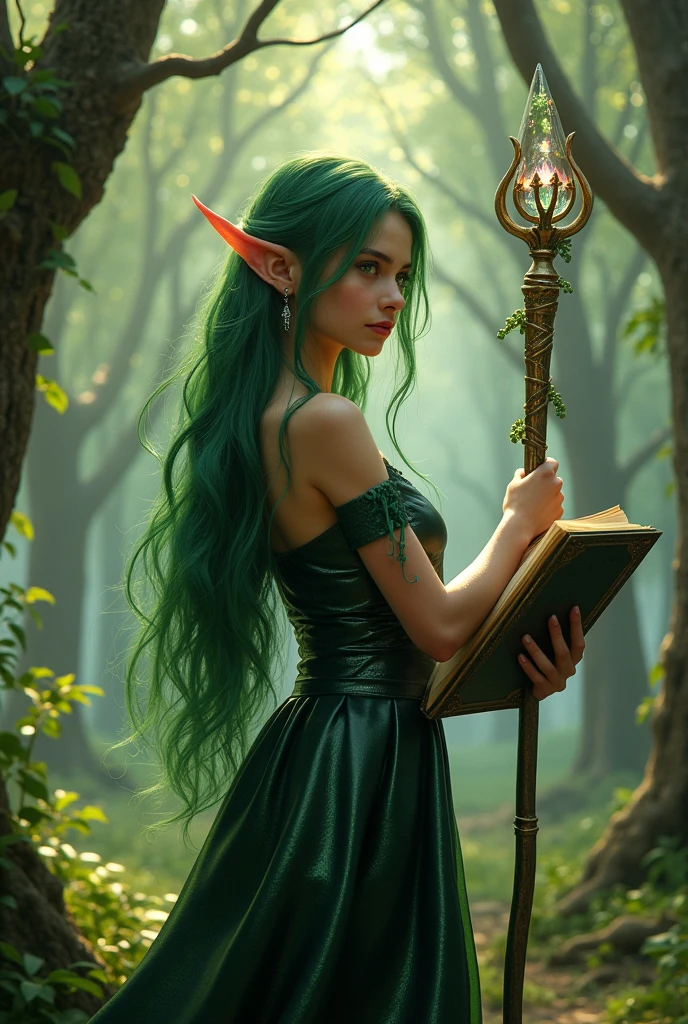 Doctor elven girl in latex leggings 
