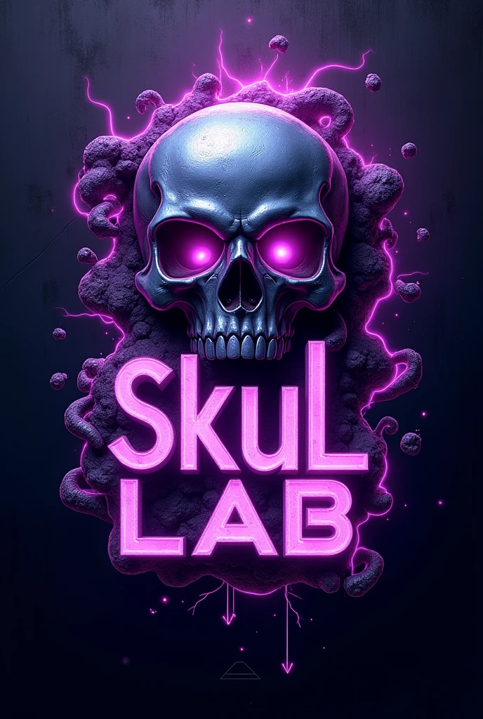 Skull logo with text "Skull lab" in purple colors 

