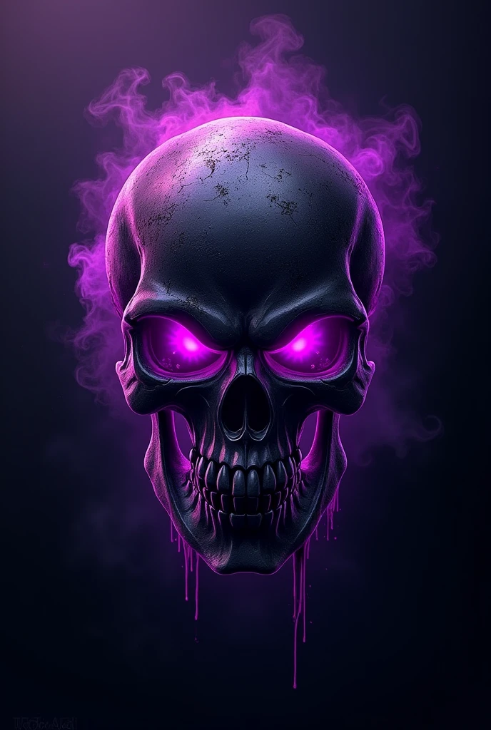 Skull logo with the letters "Skull Lab" in purple colors
