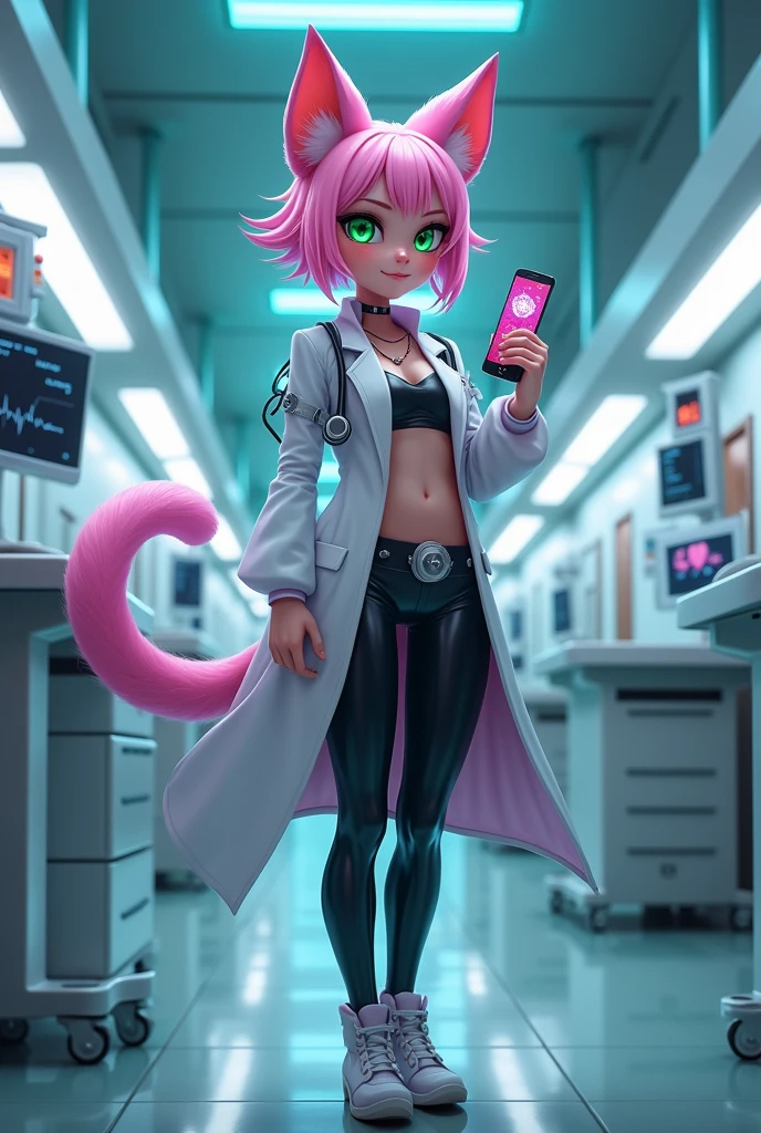  Doctor Catgirl in latex leggings 