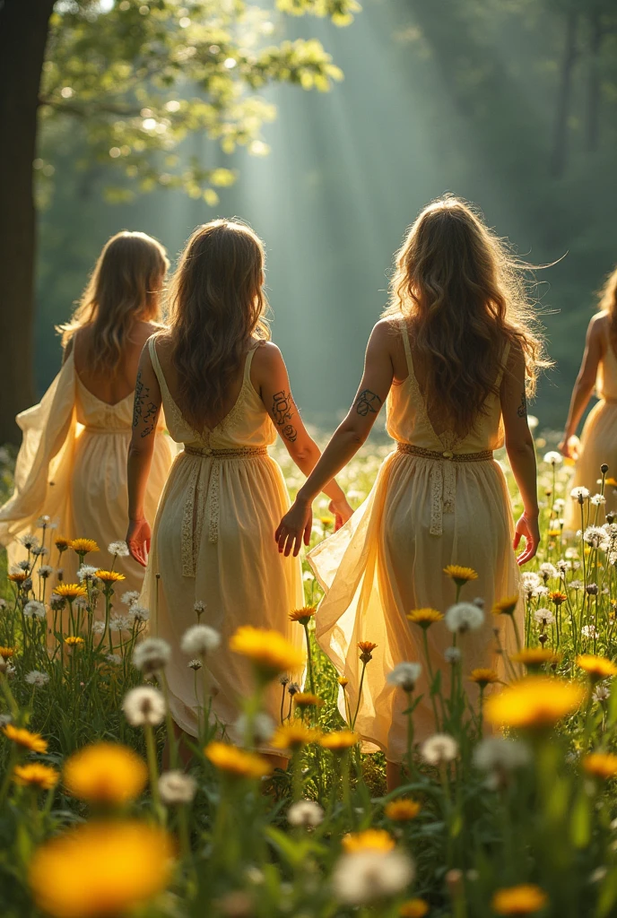 Dandelion, runes and beautiful goddesses