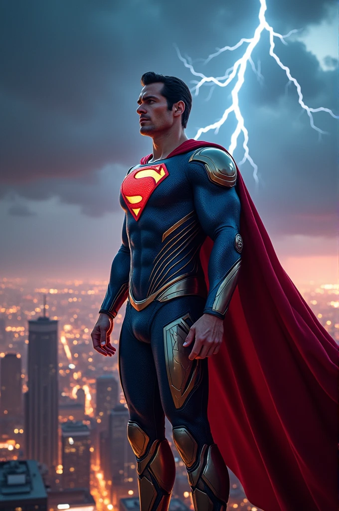 Superman wearing the Iron Man suit
