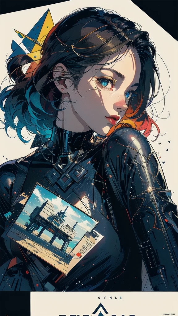 (((masterpiece, highest quality))),(((solo:1.2))),(((1girl:1.2))),32k wallpaper, very detailed, poster, vintage science fiction,(((((geometric cinematic movie poster))))), (bauhaus), shape,(((abstract))),(mid century modern),movie poster,(((((portfolio))))),(((((Close-up))))),(((((bust up))))),((((more various angle)))),(((highlight))),((((heterochromia)))),(((complete. detailed face))),(((Extremely talented))),(((most complecated machine))),((Overall colorfully)),(((((Absolutely no background))))),(((phenomenon)))