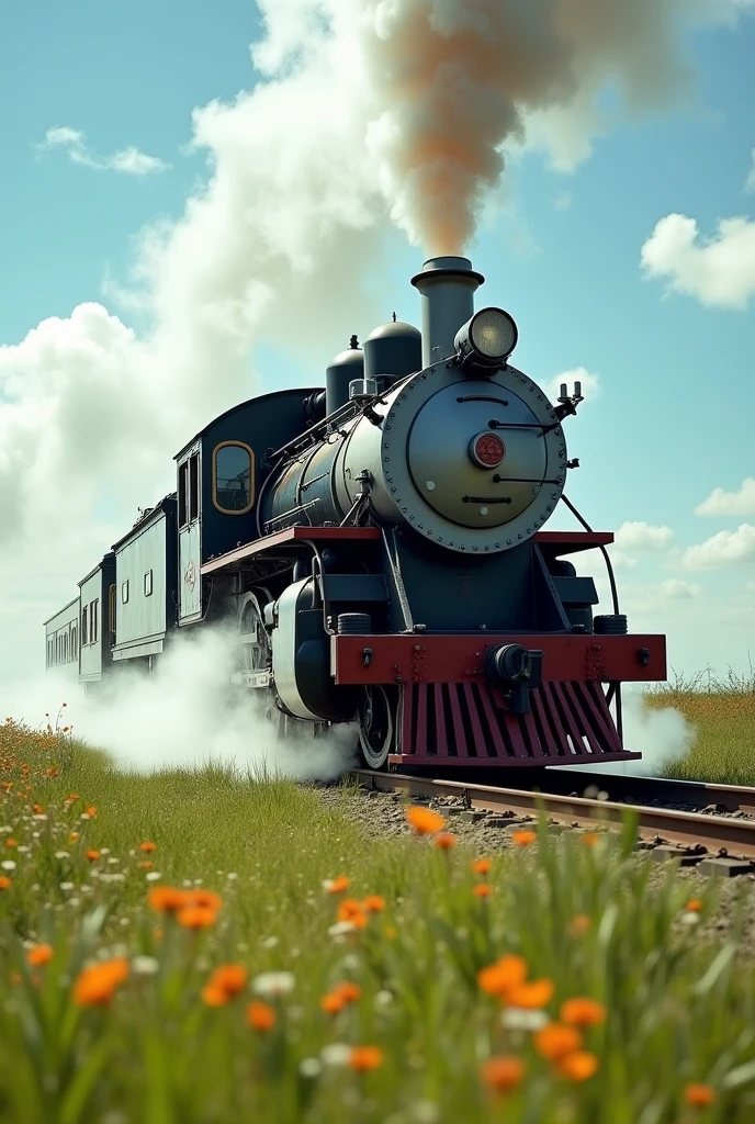 A blond man with glasses and light hair as a locomotive, he is the locomotive.