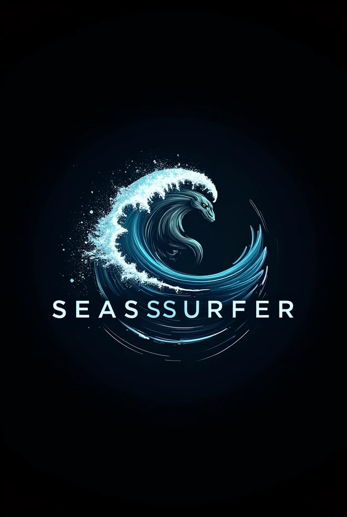 A mesmerizing, ultra-high-resolution logo design featuring a stylized surf mascot in a circular pattern. The word "SEASSSURFER" is
prominently displayed in the center, with a sleek and minimalist style that showcases clean lines and intricate details. The background is a deep and rich black, allowing the vibrant and cinematic colors of the design to truly stand out. The overall effect is a professional, photo-realistic masterpiece reminiscent of a high-quality movie poster or graffiti art, perfectly capturing the essence of the sea and surf.