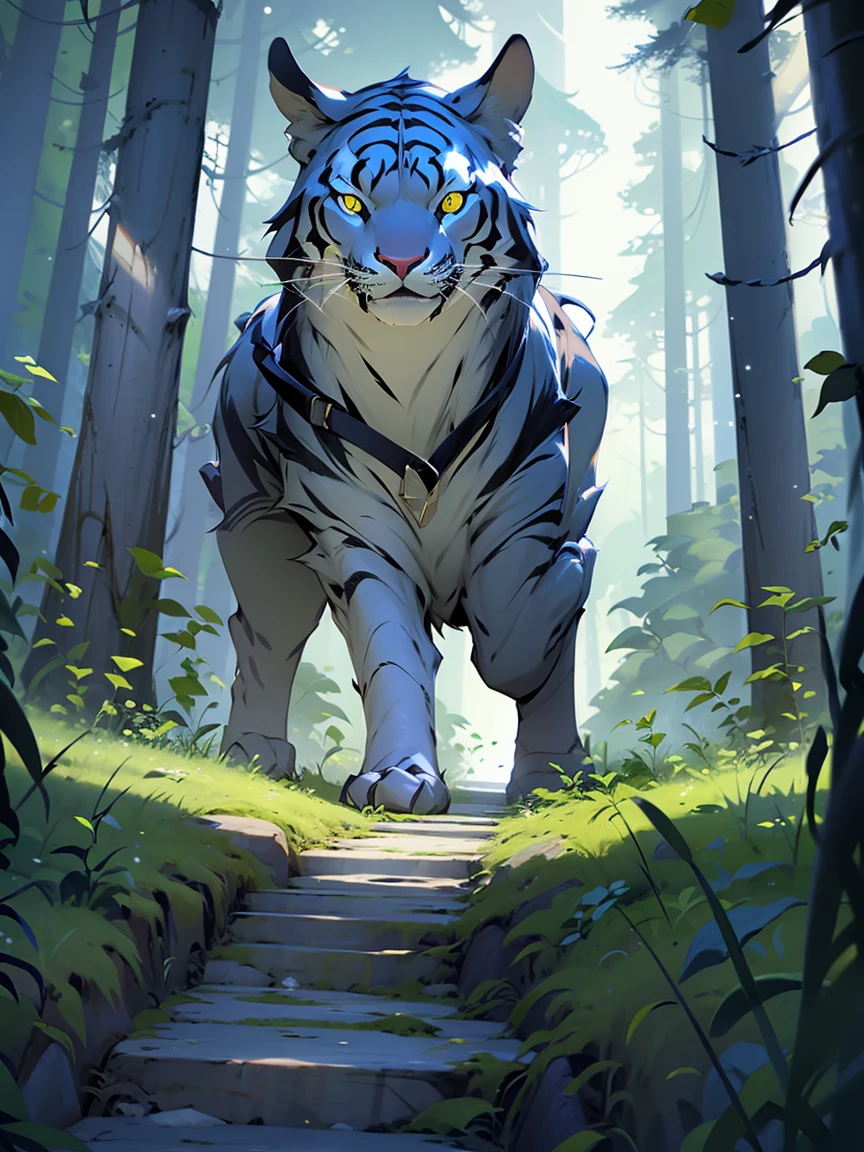 There is one being in the middle of the forest.