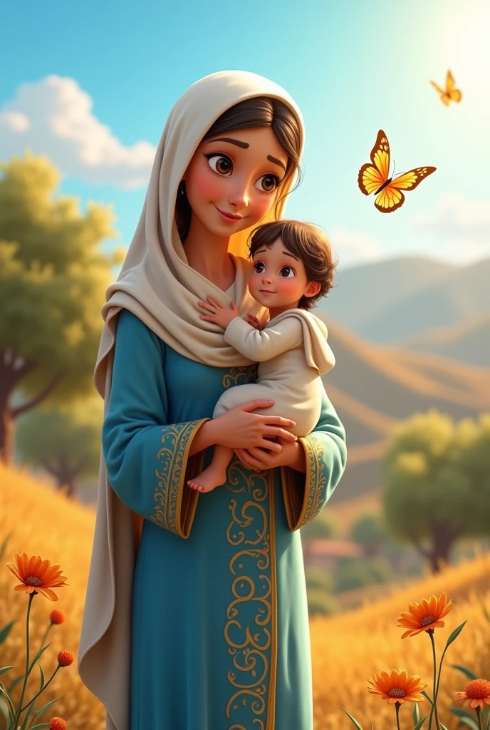 pixar style: Mary, mother of Jesus of Nazareth