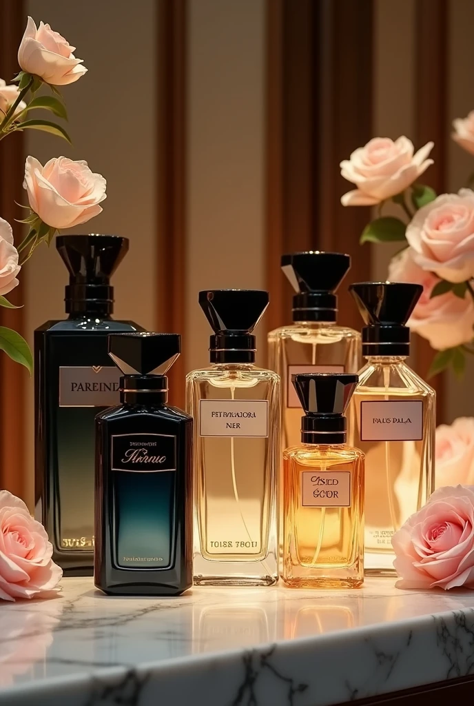 give me 4 images of perfumes for men and 4 for women