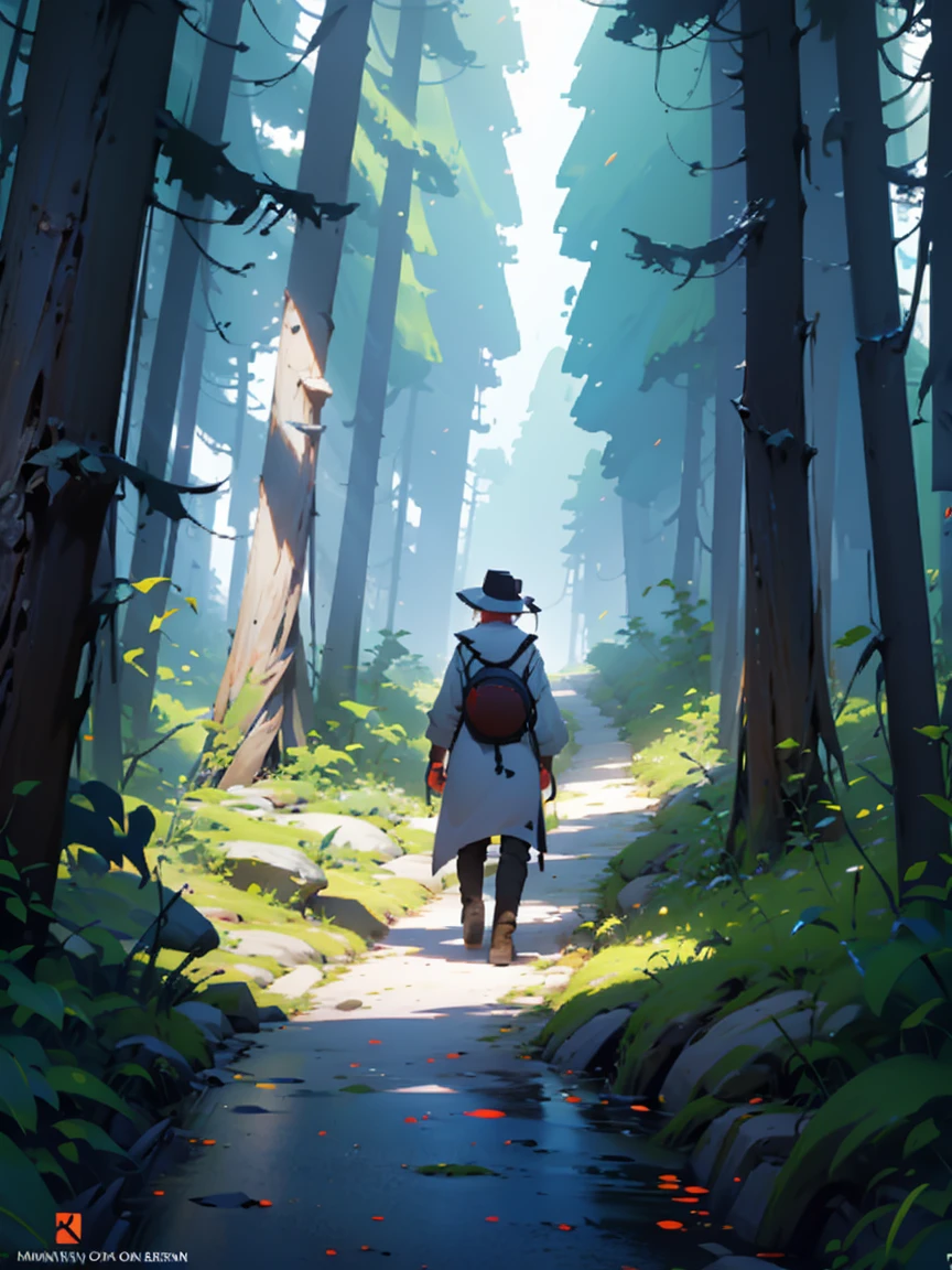 There is one being in the middle of the forest.