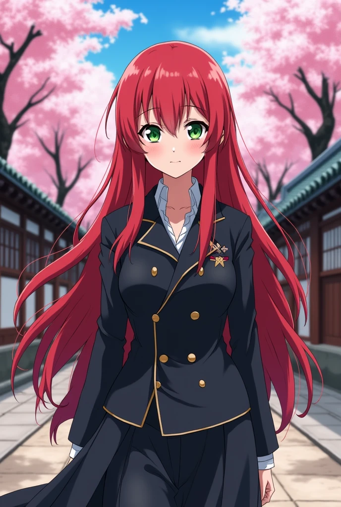 A long red haired adult Jujutsu Kaisen student.