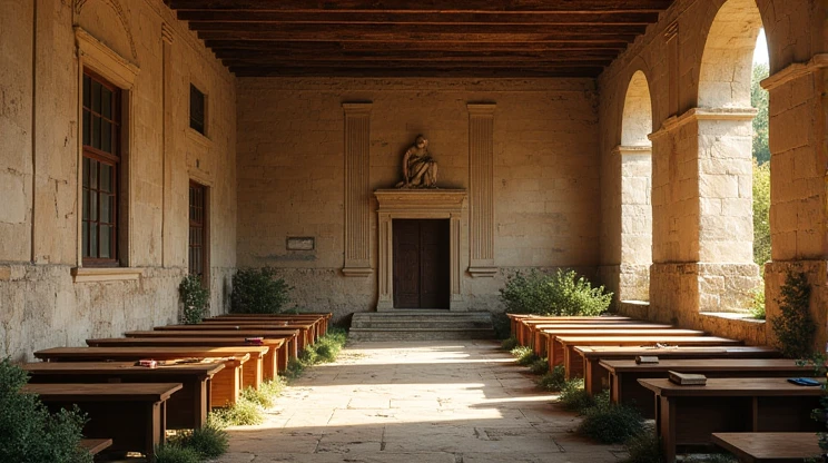 Ancient Greek school without people 