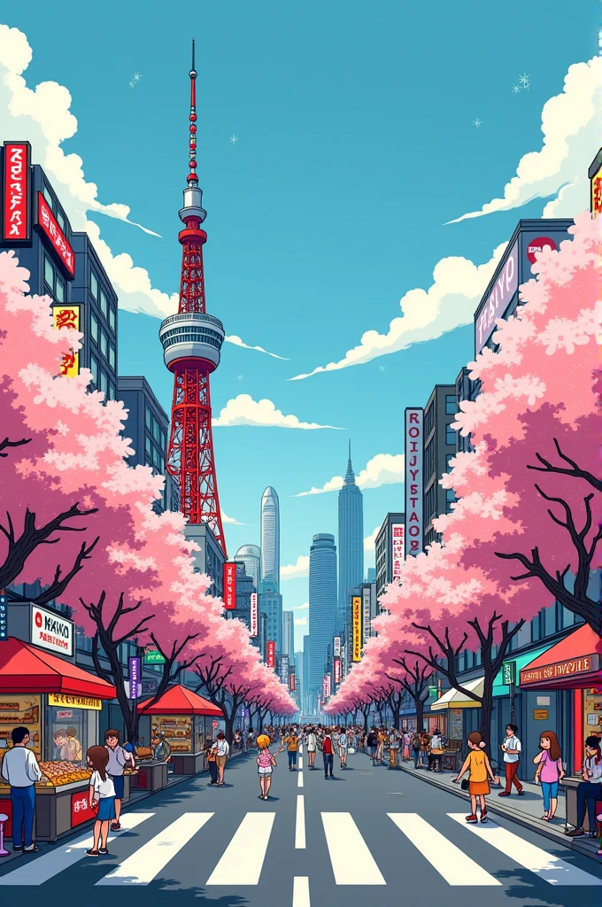 Cartoon version of Tokyo {Japan}