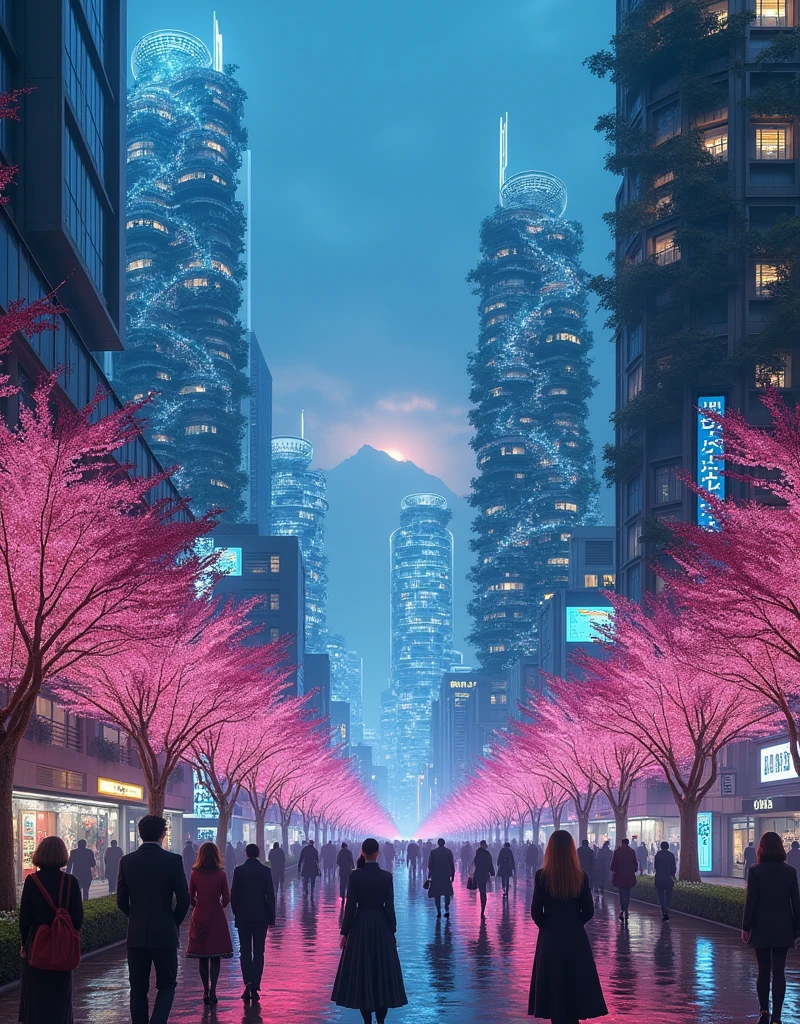 (Highest quality,4K,High resolution,masterpiece:1.2),Very detailed,Japan in the year 5000 AD、sf