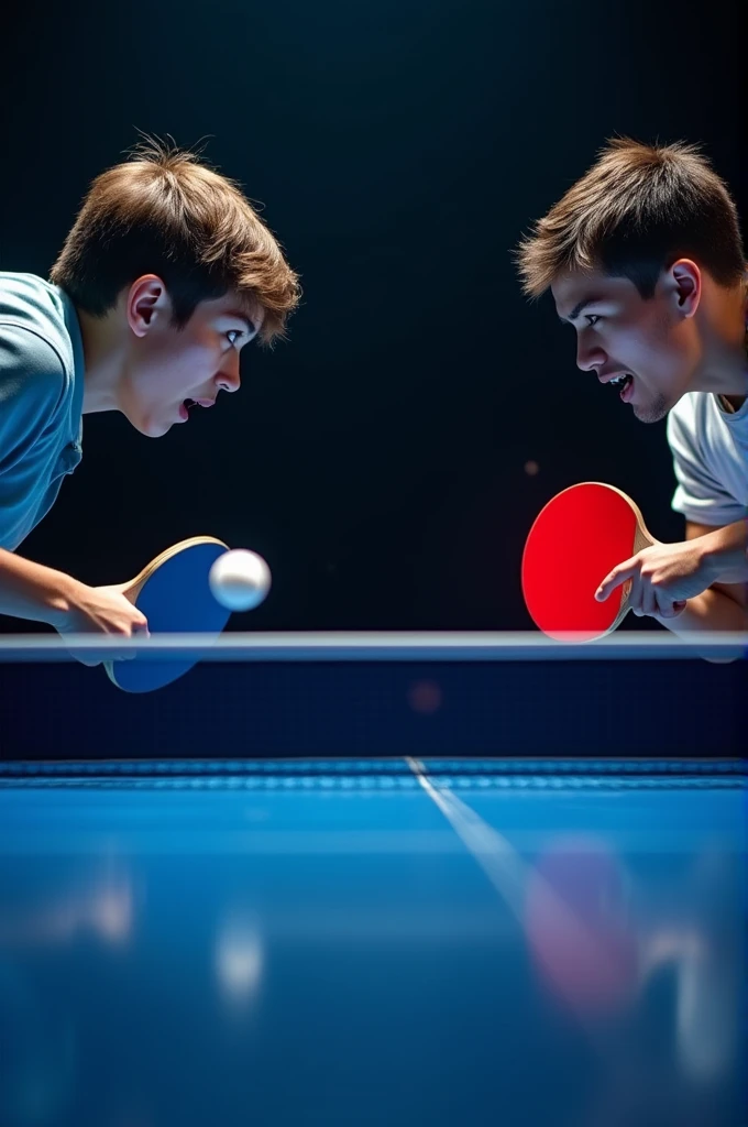 Create an image of ping pong with a dark blue background
