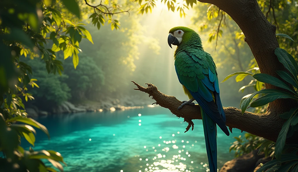 King As he approached the lake, he saw an old parrot . The parrot was very old and old