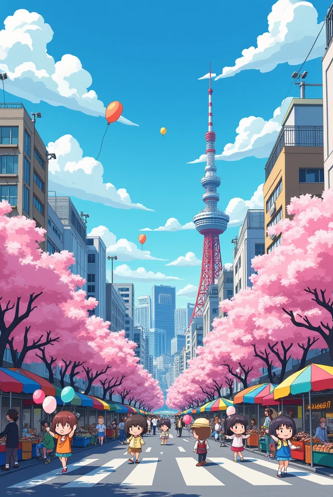 Cartoon version of Tokyo {Japan} 