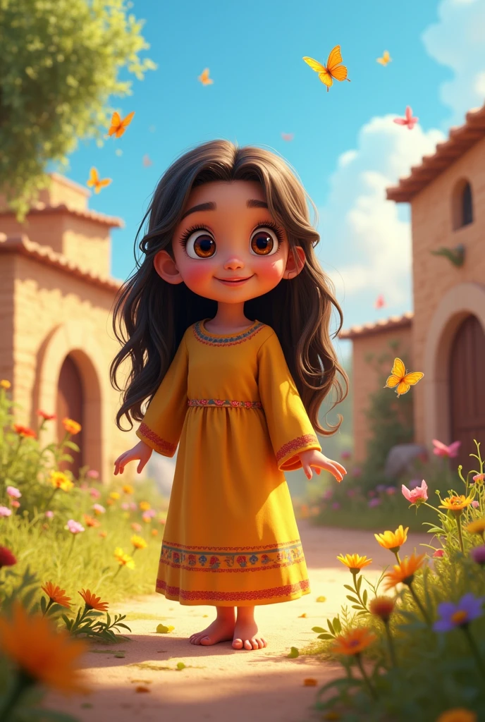 pixar style: Mary, the mother of Jesus, when she was a child