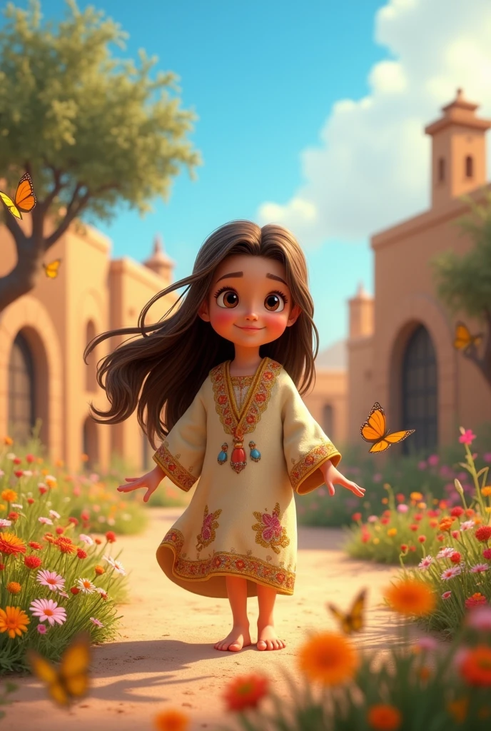 pixar style: Mary, the mother of Jesus, when she was a child