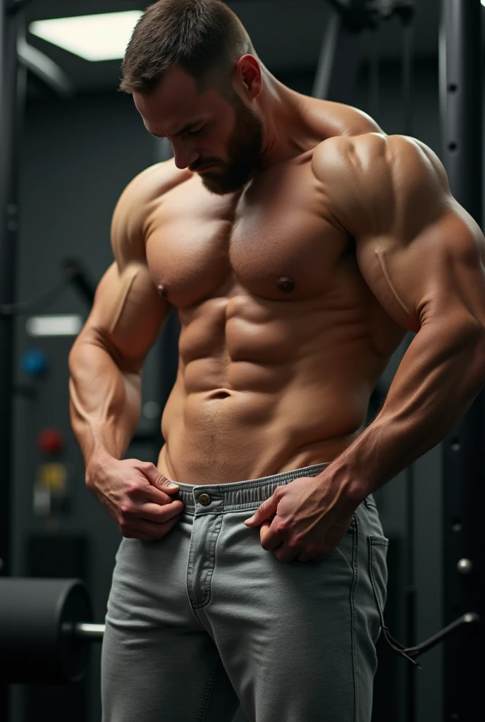 Bodybuilder shitting his pants