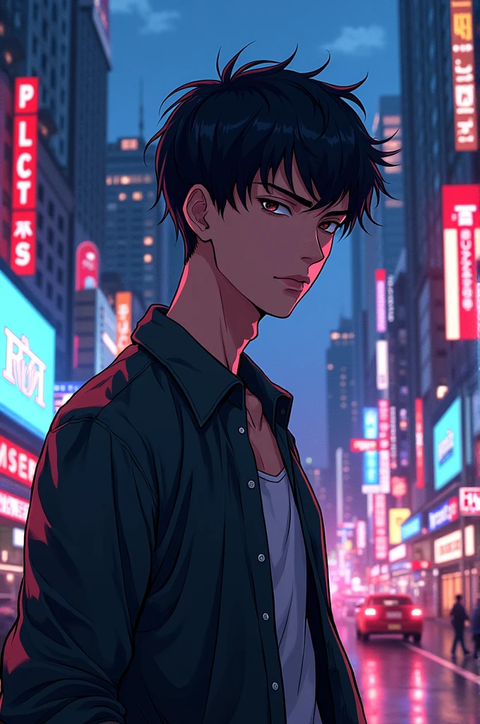 Anime-style guy with a stoic face