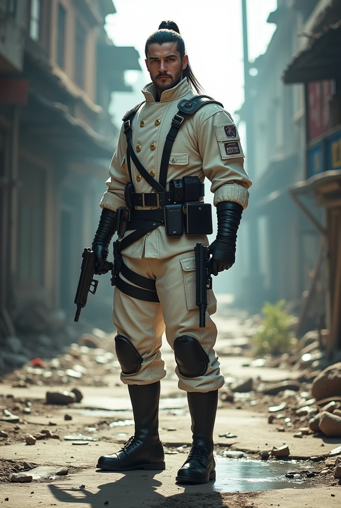 RPG, Realistic A Clearance, Cao Cao, 1,80, offwhite, weighing 80 kg, blue colored eyes, with two pistols
