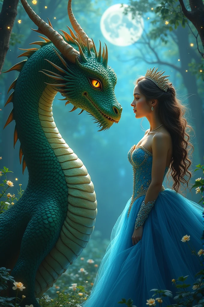 Dragon seducing princess