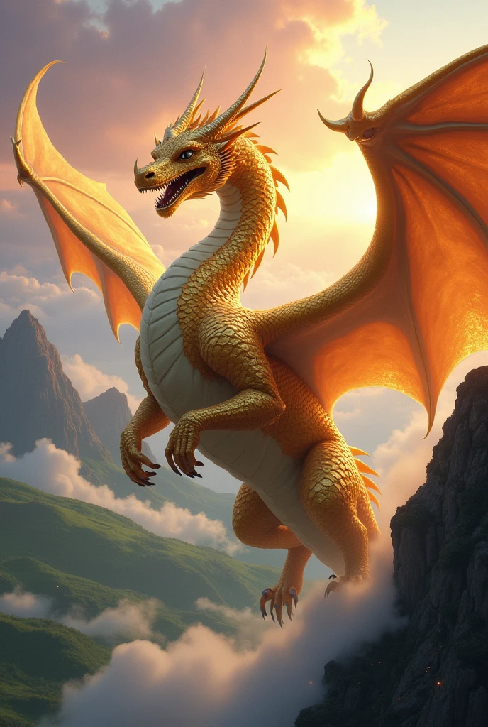Golden Scale Dragon with Silver Eyes