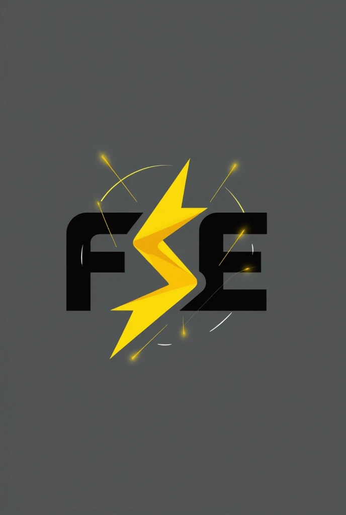 A logo of an electrical solutions company called Ferraz Soluçoes Eletricas, with the initials FSE, with black colors, yellow and gray
