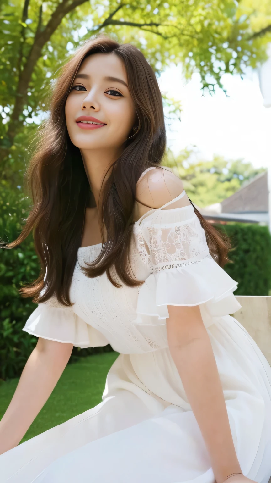 seed:2020674263.((Full body angle:1.1)).((Highest quality, 8k, masterpiece:1.3)), ((from below:1.1)).concentrated:1.2, Perfect body beauty:1.4, Hips:1.2, ((Delicate Hair)), (Colorful waist cinematographed dress :1.1) , ((Highest quality、8k、masterpiece:1.3))、1A soft smile、Esbian all over body、Slim face、Big Boobs、Beautiful woman、(Dark Brown Hair)、Long Hair、1.1、Flickering Valley、Detailed eyes、double eyelid、Blurred Background、超Slim face、Smile、Looking down、stroll、((close-up)).Playing in the arcade、close-up