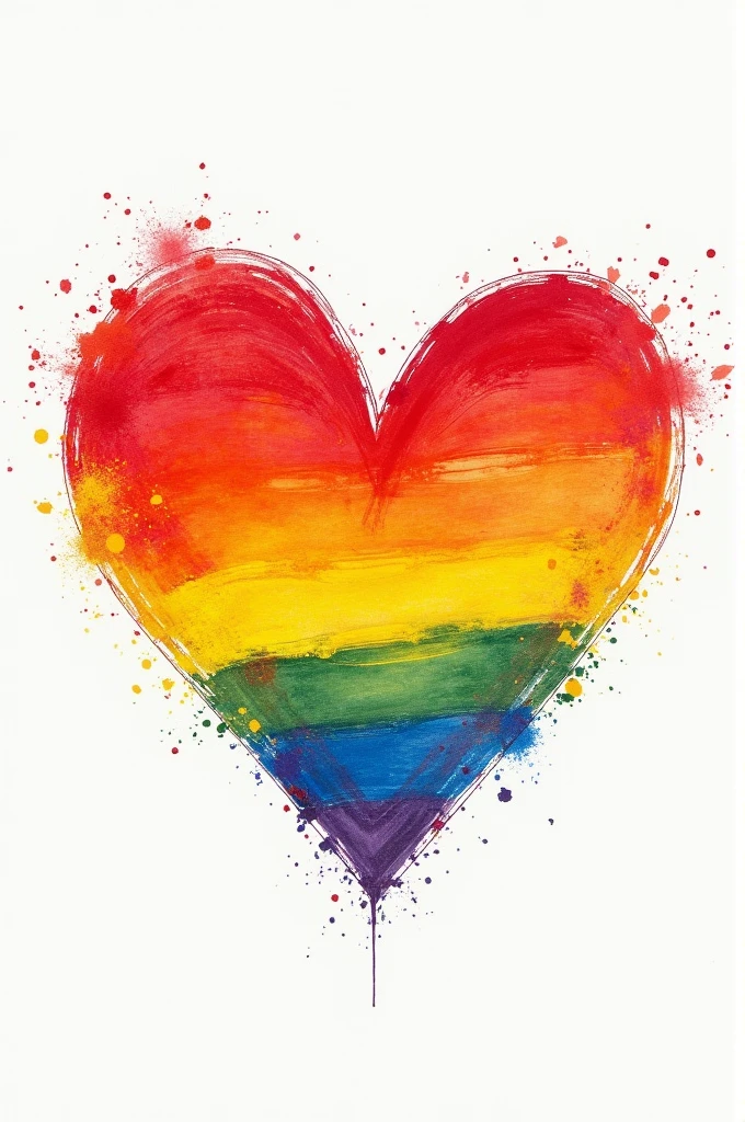 Draw a heart drawn with crayon