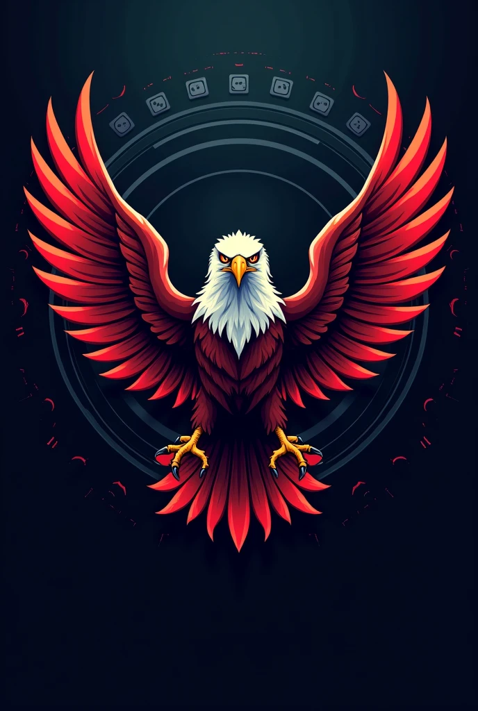 Create an icon for my indoor games group related to eagle and red 