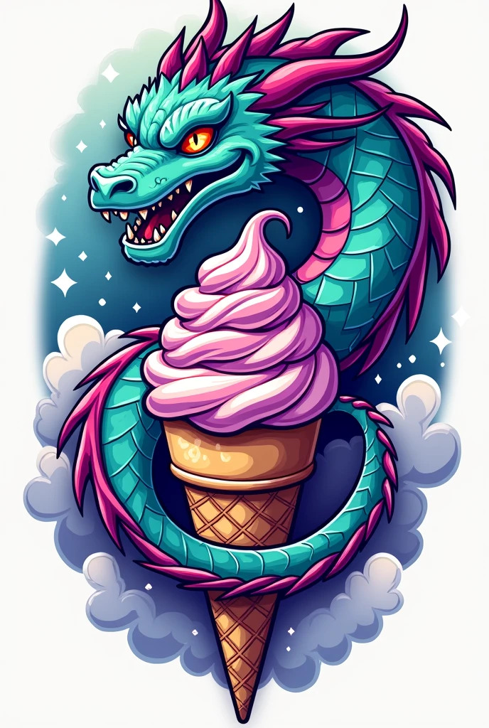 Create a dragon logo with the nickname 'sorvete'
