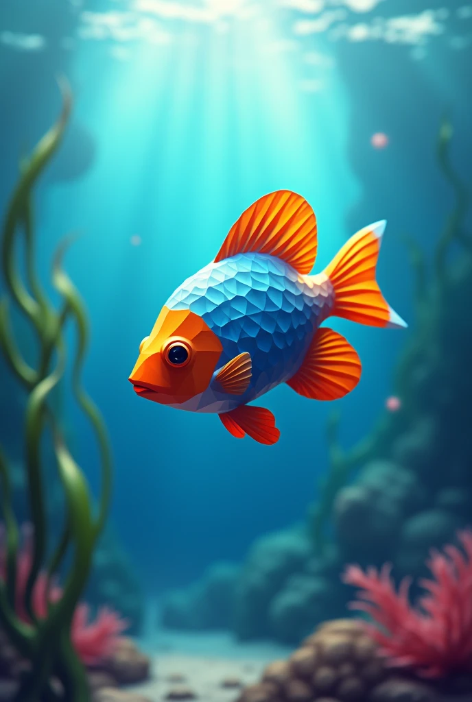 generate a realistic low poly fish