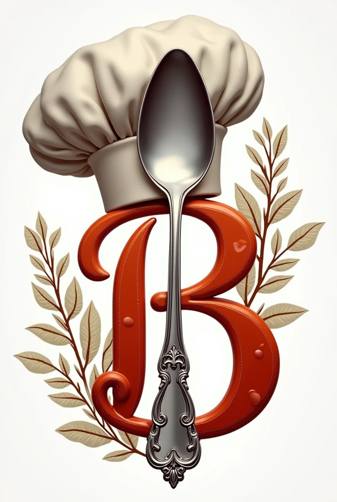 A restaurant logo using spoon, chef hat and B letter