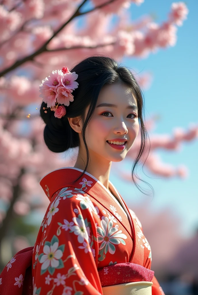 Masterpiece, high resolution photo, a Japanese kimono beauty, huge natural breast, very beautiful face Japanese women, front of few, 8K, UHD 