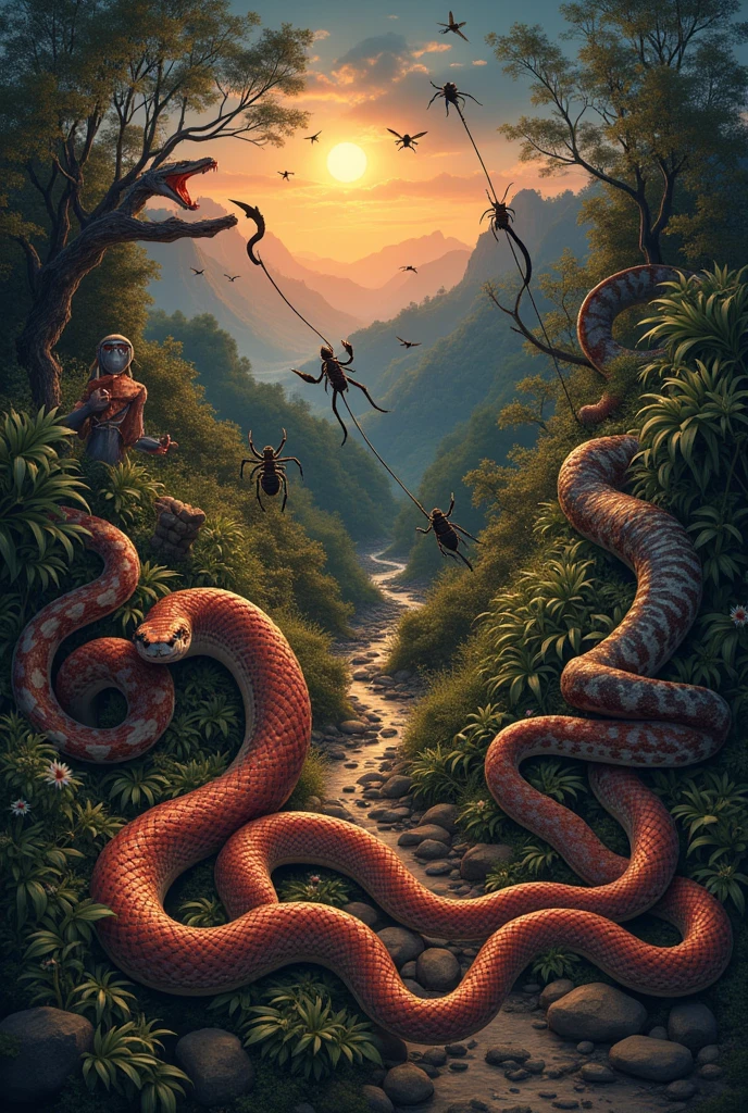 Venomous bites and stings is my topic. Pls create images that show "Introduction, epidemiology, Snakebite, Poisonous Snakes, Pathophysiology, Clinical features,Treatment, Scorpion, bites, Spider bites, Bee, Wasp and Hornet stings, Conclusion reference". Each of the above headings should have at least one image and at most 2 images