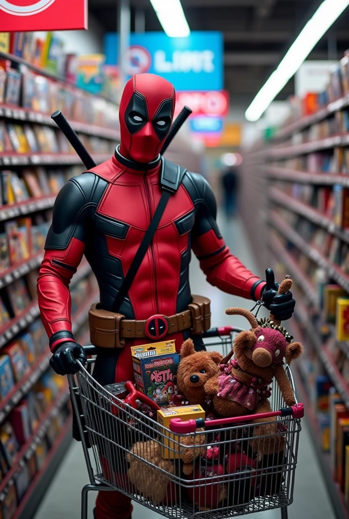 Deadpool buying gifts for a dominatrix