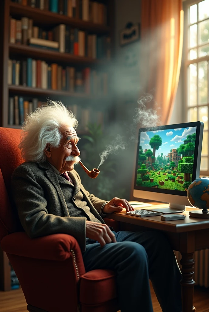 Make Albert Einstein smoke and watch Minecraft