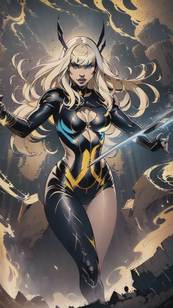masterpiece, best quality, agrias, grey sweater, black leotard, twirl, spin, blonde hair, superhero, boots, tornado, whirlwind, solo, bare legs, whirl, wind effects, spinning into a tornado, fast spin, stand