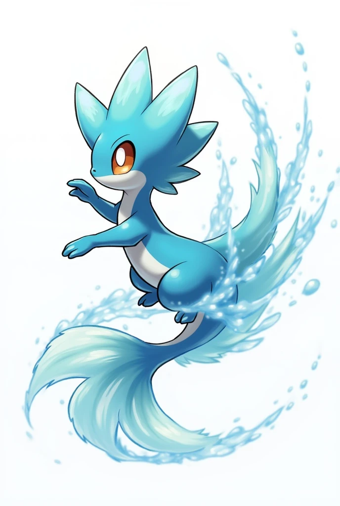 Create a detailed digital illustration of a Water-type Pokémon, focusing solely on the Pokémon without any background. The image should highlight the character’s unique traits and aquatic features.

Specifications:

Dimensions: 21 x 11 centimeters
Style: High-resolution, colorful, and detailed to capture the Pokémon’s design and personality.
Content: Feature a Water-type Pokémon in a dynamic pose that emphasizes its aquatic abilities and characteristics. Ensure that the Pokémon is depicted clearly with attention to its distinctive features and textures, such as scales, fins, or water effects.
Background: The image should have no background, with the Pokémon standing out as the sole focus of the illustration.
The final image should vividly showcase the Pokémon’s attributes, making it stand out as a centerpiece of the composition