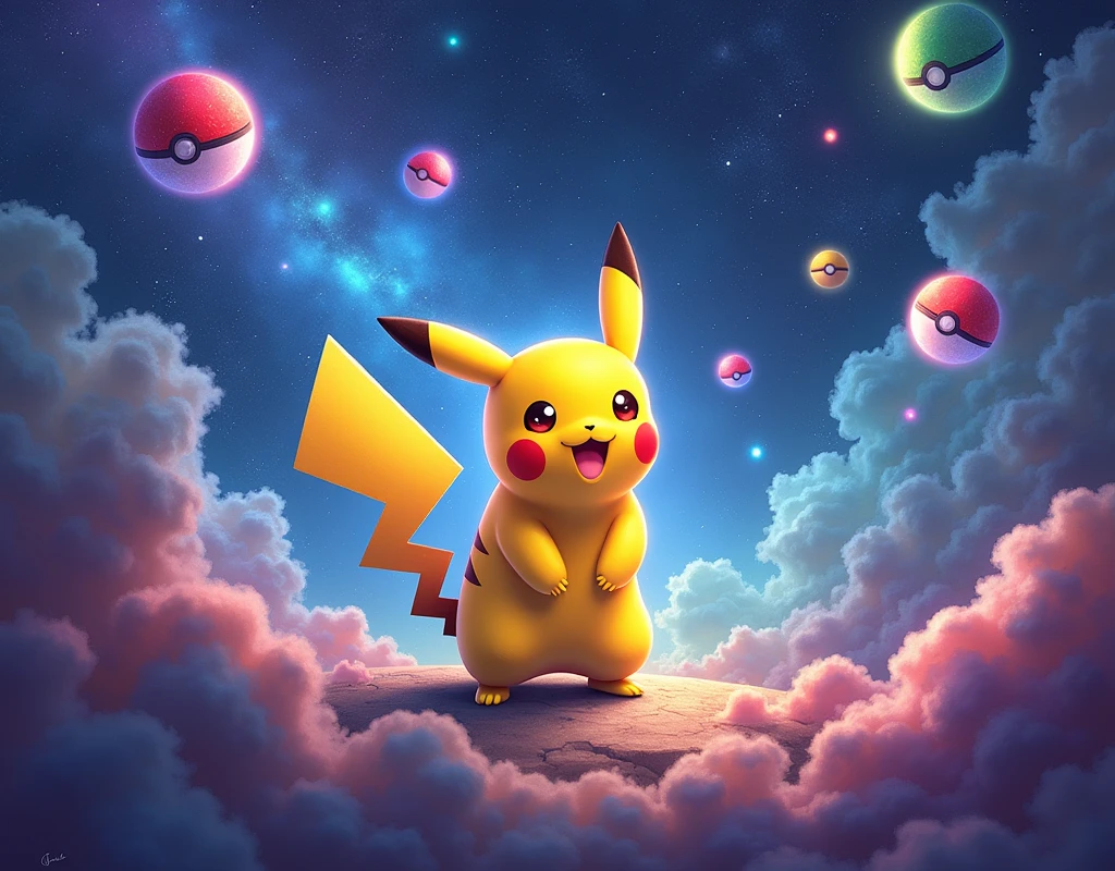 pikachu na galaxy com pokebolas