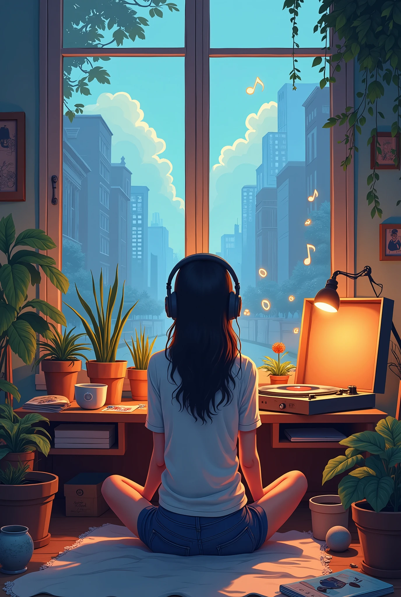 create a youtube banner cover with lofi theme