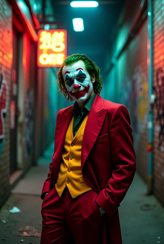 Dress that joker in the red suit from the 2019 movie.