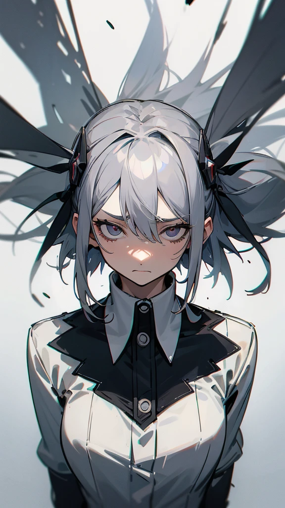 A woman with dementia　Troubled expression　Upper Body　Gray Hair