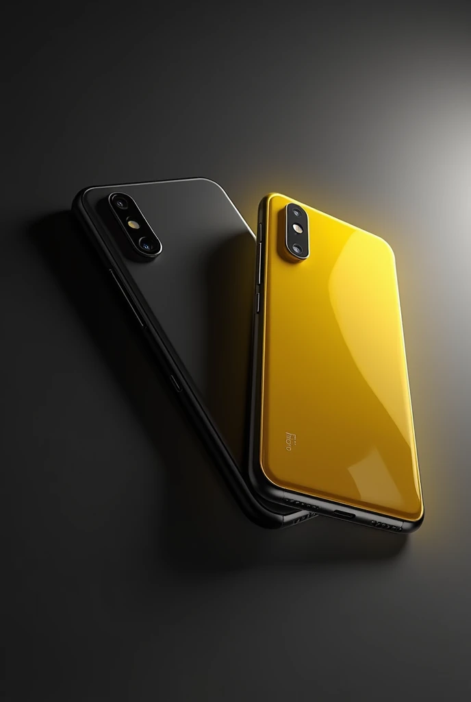 A mobile phone logo named POCO, in yellow and black, conveys a sense of modern technology. Place the phone inside.