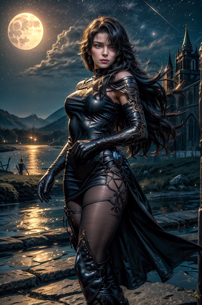 Dark elf woman in a majestic dress standing on a balcony, she has ruby-red eyes and grey skin, black hair, polite smile, 35 years old, view onto the ocean, extremely detailed artgerm, style artgerm, in style of artgerm, artgerm style, artgerm detailed, style of artgerm, aly fell and artgerm, samira from league of legends, drawn in the style of artgerm, artgerm lau