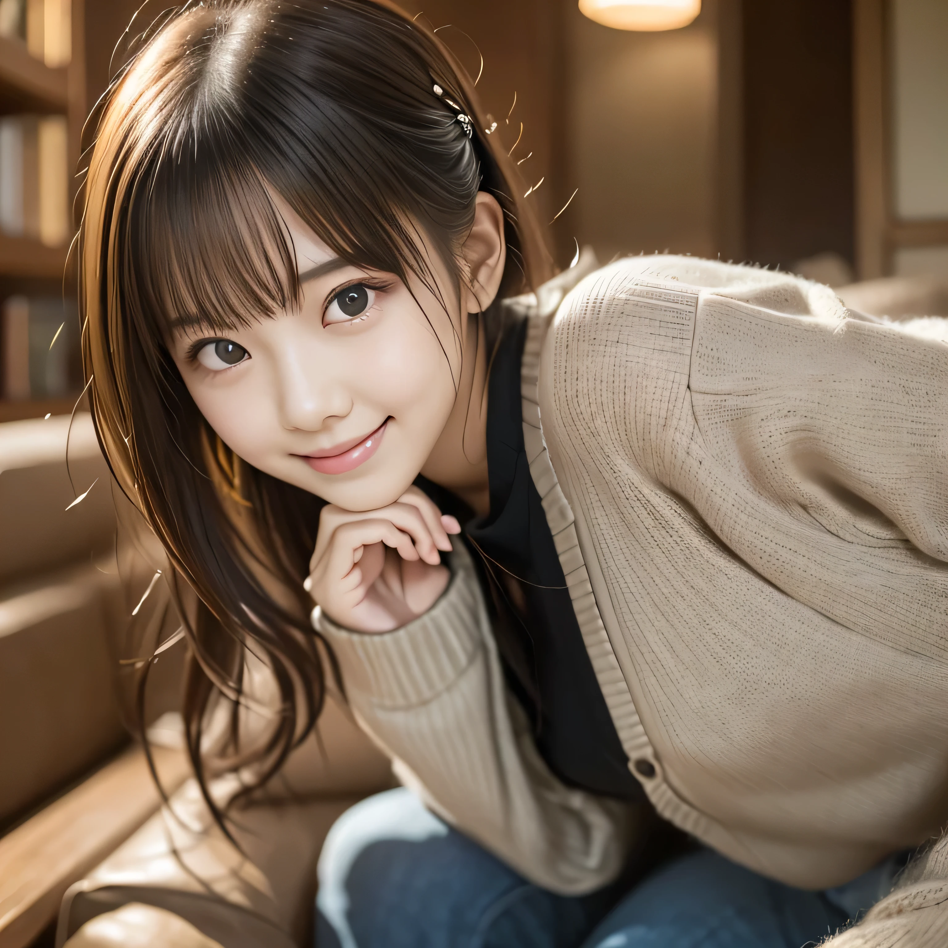 (masterpiece, Highest quality:1.1), (8k, RAW Photos, Photorealistic:1.2, f22), (Glowing Skin), Detailed skin,Long Hair,Detailed face, Detailed eyes,smilee,BREAK, Real World, Intricate details, smile, BREAK, 1people, whole body,Long sleeve, (sofa:1.4),(masterpiece), Very realistic, her cheeks turn red、 Horizontal, drooping eyes、Non-NSFW, (Perfect Anatomy), 8k resolution, wonderful, elegant, Hyperrealism, Approaching perfection, dynamic, Very detailedな, Smooth, 超High resolution, Alchemy Smooth upscaled images ,HD resolution, High Quality Boost, Contrast Boost, Professional alchemy、(oversized lightbrown lowgaugeknit),(black pants),converse all star,Expressionless、美しいJapanese people women、cute、Small breasts、university student、22 years old、Hair tied up、1people、Very beautiful Japanese idol portraits、RAW Photos,Highest quality、Genuine、Very delicate and beautiful,Very detailed,2k wallpaper,wonderful,In detail,Highly detailed CG Unity 8K wallpapers,Very detailed,High resolution,Soft Light,Beautiful detailed,Very detailed eyes and face,Beautiful and sophisticated nose,Beautiful and beautiful eyes,Cinema Lighting,(Simple light color background:1.3)、Complete Anatomy、Slender body、Small breasts、Old station platform、High bookshelf、 Wall-to-wall bookshelves、Sitting on the machine and drinking coffee、Hair tied up、Concrete wall、((Agave on the table))、美しいJapanese people women、Perfect dynamic composition、Tilt your head、Model body type、 masterpiece、Highest quality、超High resolution、Ultra-high resolution photos、Smooth upscaled images 、HD resolution,、High Quality Boost,、Contrast Boost、Hyperrealism、Super fine、8k、elegant、 1people、Japanese people women、美しいJapanese people women、超Detailed face,、A captivating smile、cute、White skin、Fair skinの美しい肌、Brown eyes、Beautiful symmetrical face、Small face、22 years old、Beautiful black hair、 Beautiful small breasts、Skin between genuine people、Perfect figure、Perfect Anatomy's Body Type、whole body photos、Detailed and realistic people bodies、Detailed and realistic skin、Realistic face in every detail、Detailed and realistic eyes、Detailed and realistic lips、Detailed and realistic teeth、Detailed and realistic ears、Detailed and realistic hair、Beautiful Hands、Realistic feet down to the last detail、Realistic breasts down to the last detail、Realistic areola down to the last detail、Realistic nipples down to the last detail、Realistic female genitalia down to the smallest detail、Realistic vagina down to the last detail、Detailed and realistic clitoris、Realistic anus down to the last detail、Thick pubic hair with realistic detail、whole body、whole bodywhite skin、Fair skin、Check and fix the skeleton、Pubic hair is thick、Thick pubic hair、 Completely naked、urination、Pleasant expression、Blushing cheeks and an ecstatic expression, Leaking urine、A sex toy is inserted into the anus、Put your arms behind your back、Open your mouth、 Scandinavian interior、Concrete wall