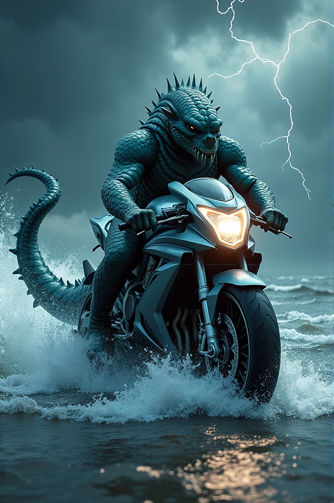 Motorcycle sea monster