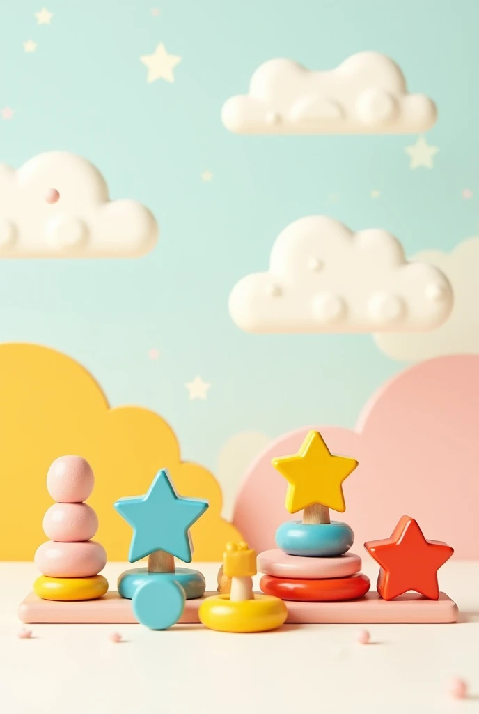 (sketch) wood toy, 3 , stars, didactic, dynamic, useful, minimalist, creative, innovative, pretty
