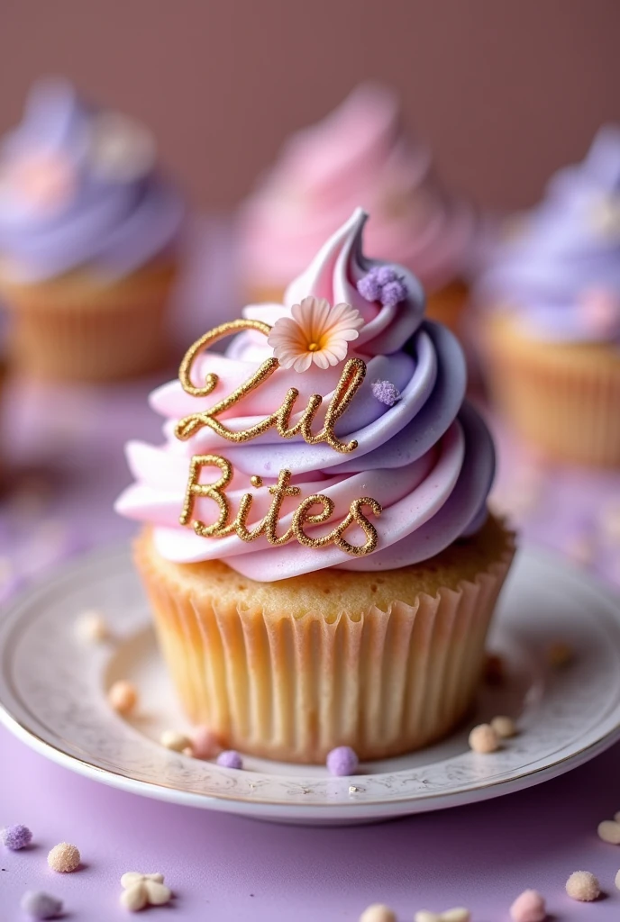 Image of a cup cake with the words Zul Bites
